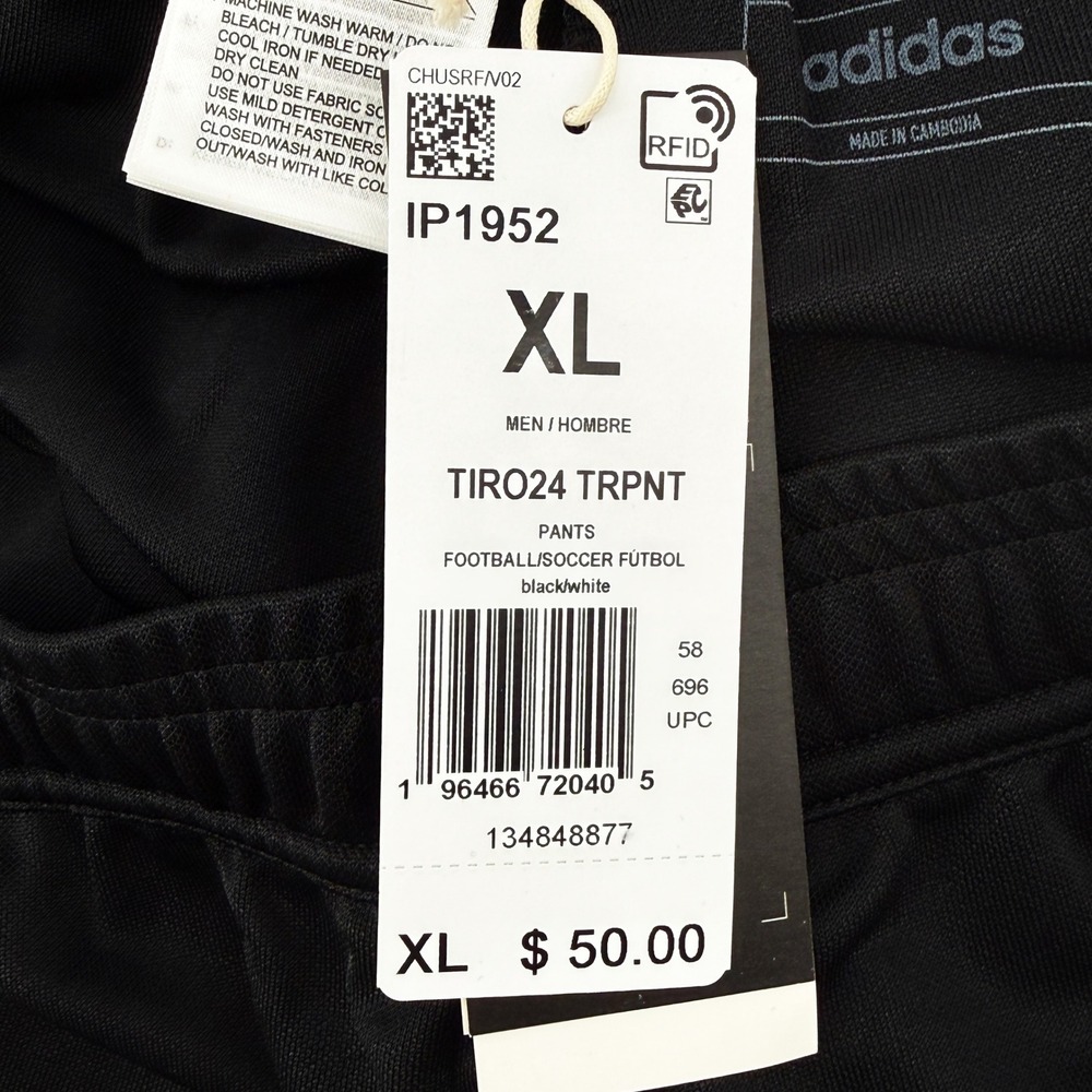 Adidas AEROREADY Soccer Track Pants Black White Men's Athletic Size XL NEW - Picture 10 of 15